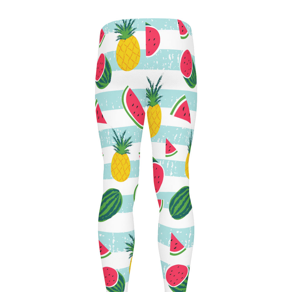 Cute Pineapple Watermelon Pattern Print Men's leggings