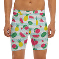 Cute Pineapple Watermelon Pattern Print Men's Long Boxer Briefs
