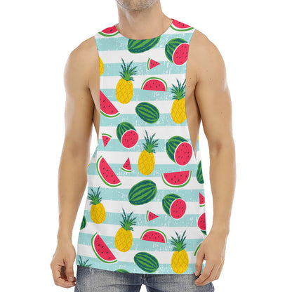 Cute Pineapple Watermelon Pattern Print Men's Muscle Tank Top