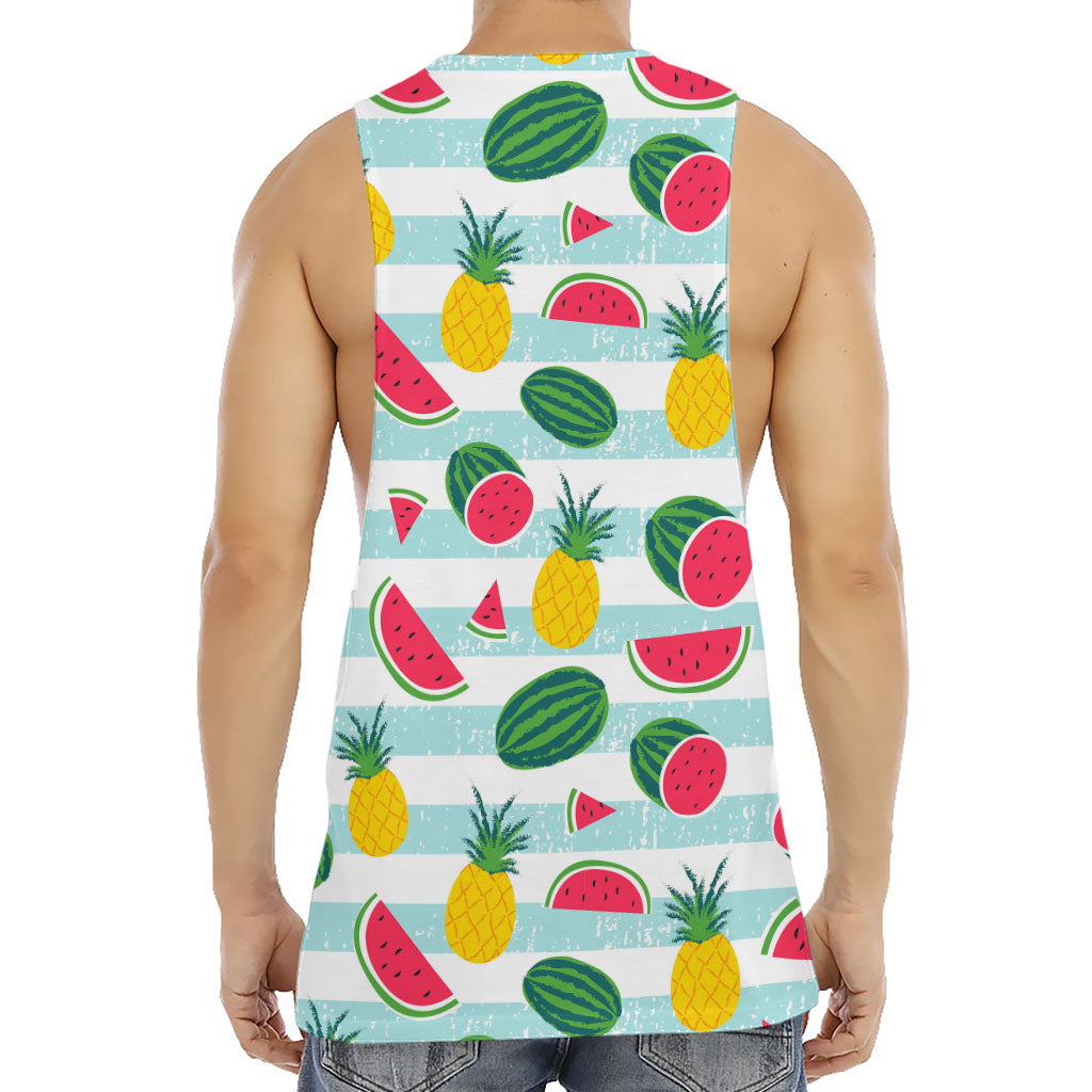 Cute Pineapple Watermelon Pattern Print Men's Muscle Tank Top
