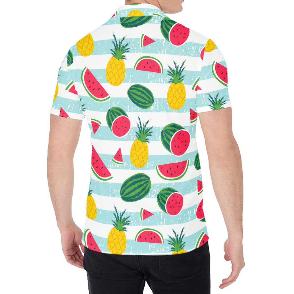 Cute Pineapple Watermelon Pattern Print Men's Shirt