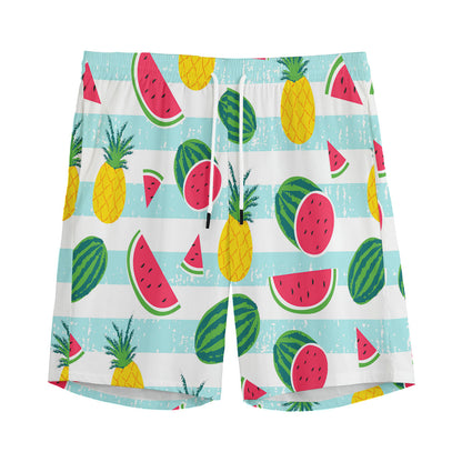Cute Pineapple Watermelon Pattern Print Men's Sports Shorts