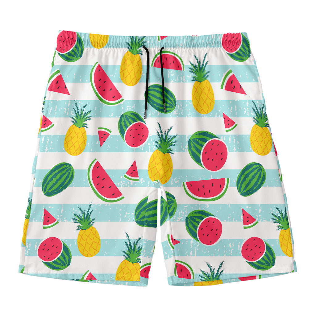 Cute Pineapple Watermelon Pattern Print Men's Swim Trunks