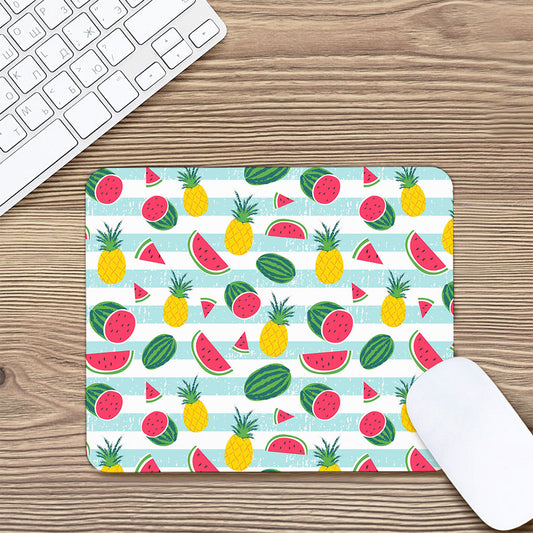 Cute Pineapple Watermelon Pattern Print Mouse Pad
