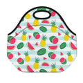 Cute Pineapple Watermelon Pattern Print Neoprene Lunch Bag