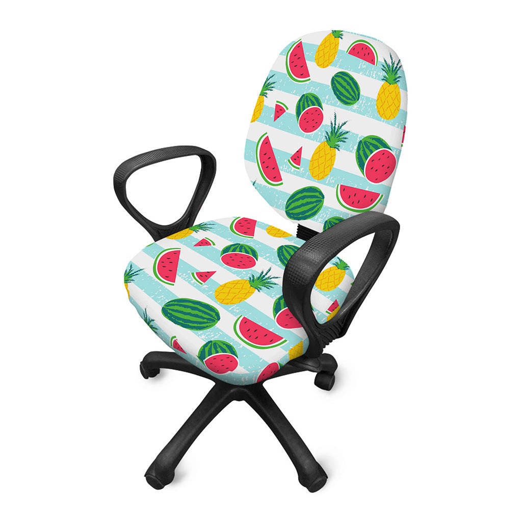 Cute Pineapple Watermelon Pattern Print Office Chair Cover
