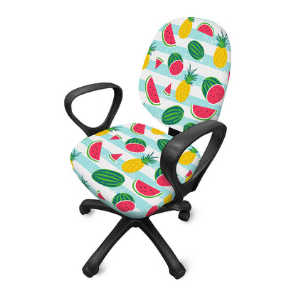 Cute Pineapple Watermelon Pattern Print Office Chair Cover