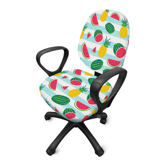 Cute Pineapple Watermelon Pattern Print Office Chair Cover
