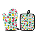 Cute Pineapple Watermelon Pattern Print Oven Mitt And Pot Holder Set