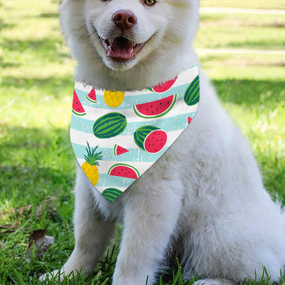 Cute Pineapple Watermelon Pattern Print Over The Collar Dog Bandana