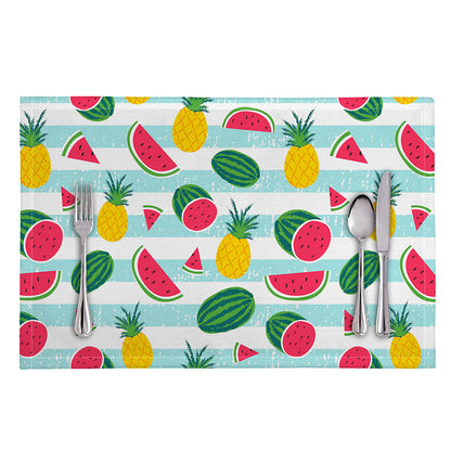 Cute Pineapple Watermelon Pattern Print Placemat