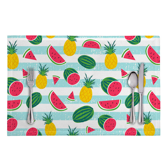 Cute Pineapple Watermelon Pattern Print Placemat