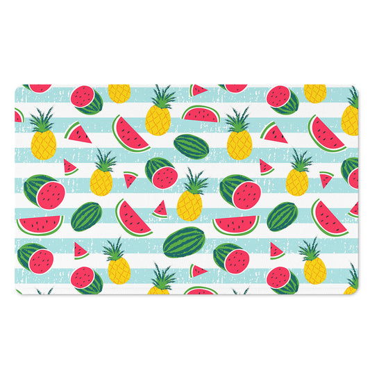 Cute Pineapple Watermelon Pattern Print Polyester Doormat