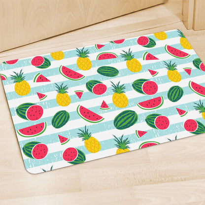 Cute Pineapple Watermelon Pattern Print Polyester Doormat