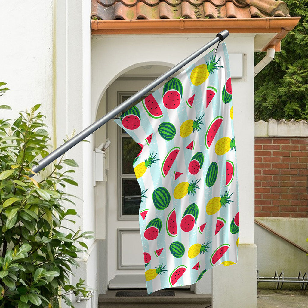 Cute Pineapple Watermelon Pattern Print Polyester Flag