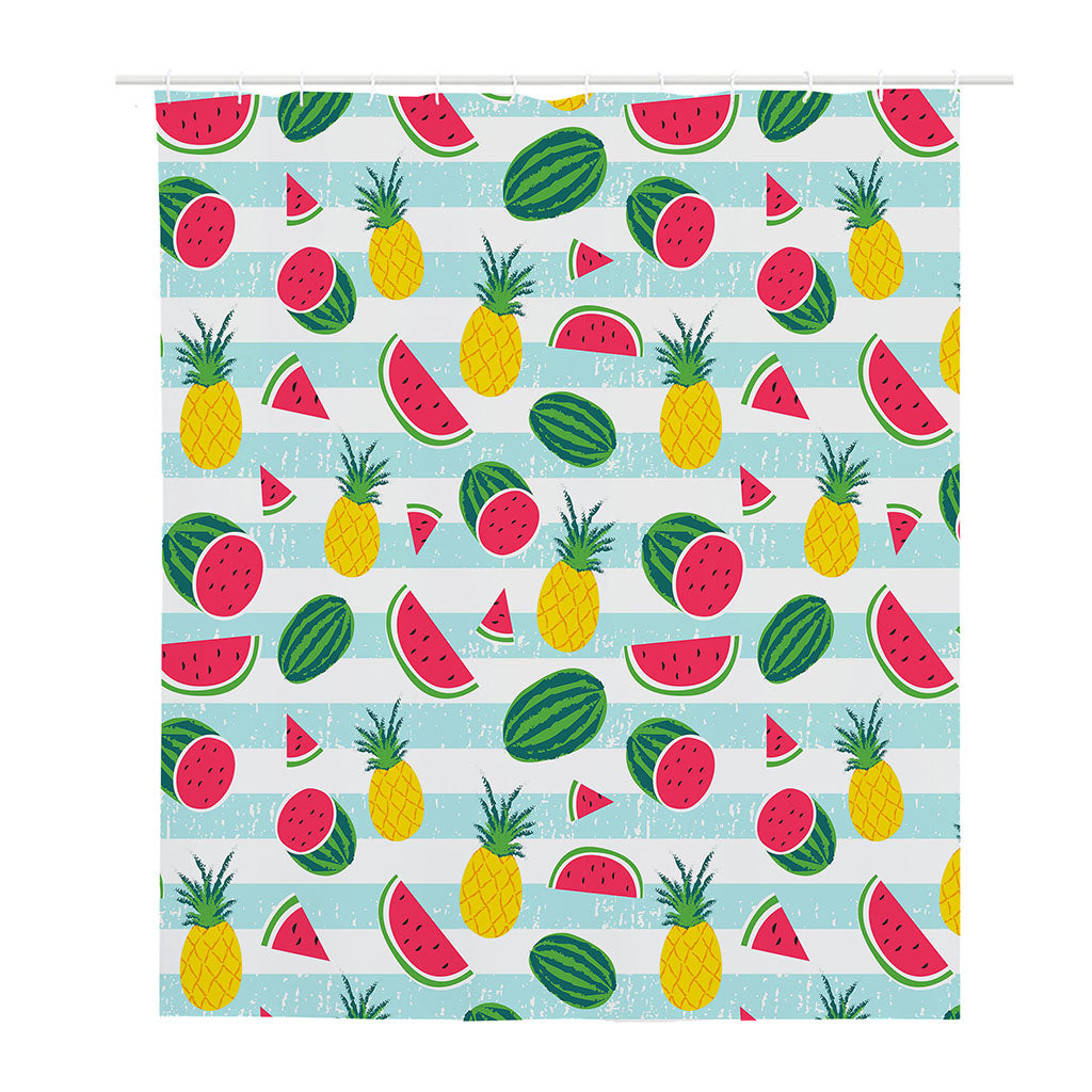 Cute Pineapple Watermelon Pattern Print Polyester Shower Curtain