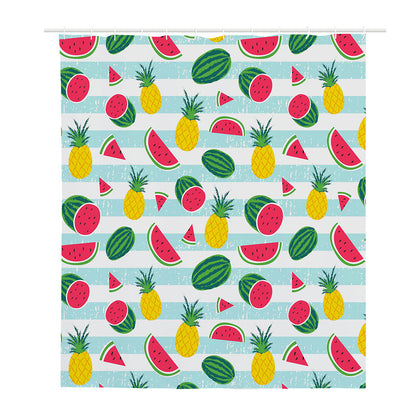 Cute Pineapple Watermelon Pattern Print Polyester Shower Curtain