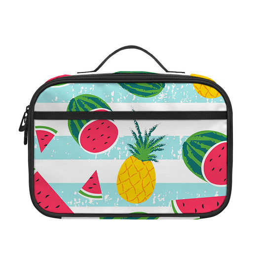 Cute Pineapple Watermelon Pattern Print Portable Lunch Bag