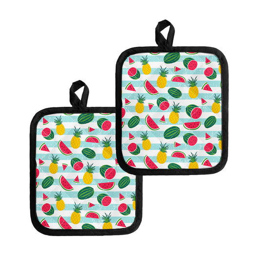 Cute Pineapple Watermelon Pattern Print Pot Holders