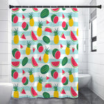 Cute Pineapple Watermelon Pattern Print Premium Shower Curtain