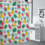 Cute Pineapple Watermelon Pattern Print Premium Shower Curtain