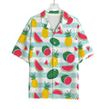 Cute Pineapple Watermelon Pattern Print Rayon Hawaiian Shirt