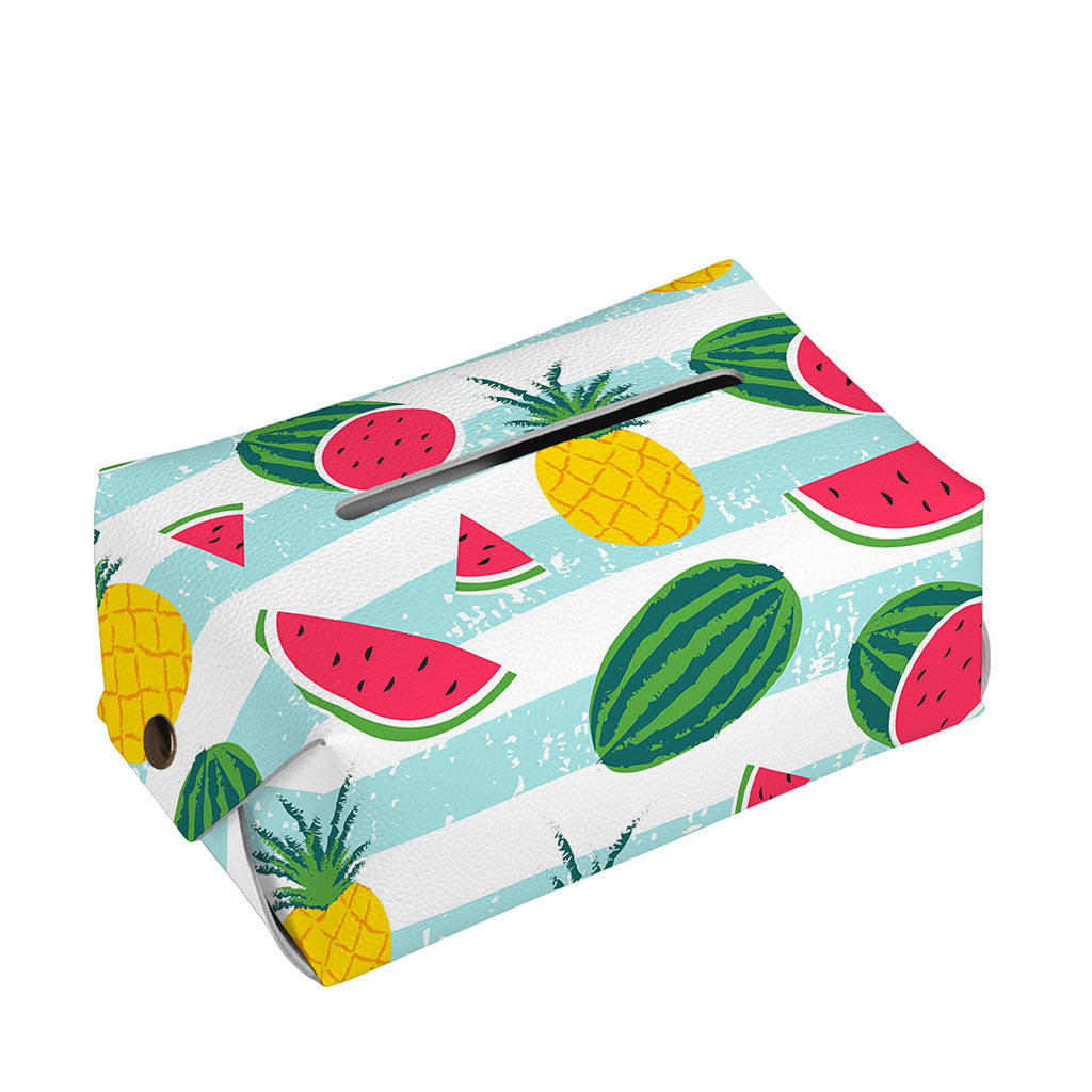 Cute Pineapple Watermelon Pattern Print Rectangle Tissue Box Cover