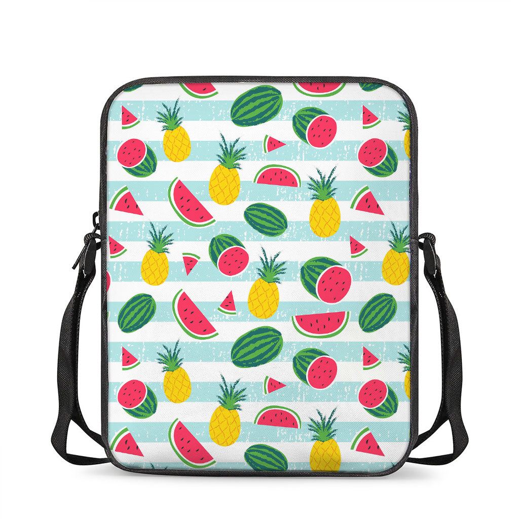 Cute Pineapple Watermelon Pattern Print Rectangular Crossbody Bag