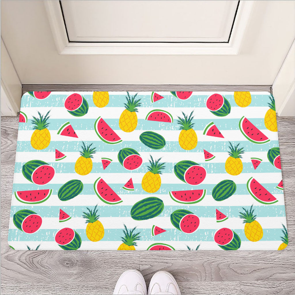 Cute Pineapple Watermelon Pattern Print Rubber Doormat