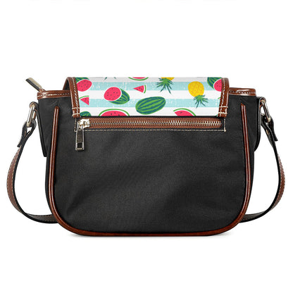 Cute Pineapple Watermelon Pattern Print Saddle Bag