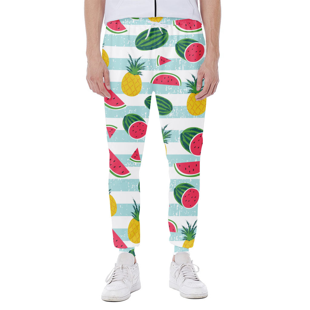 Cute Pineapple Watermelon Pattern Print Scuba Joggers