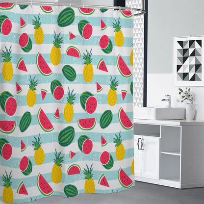 Cute Pineapple Watermelon Pattern Print Shower Curtain