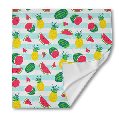 Cute Pineapple Watermelon Pattern Print Silk Bandana