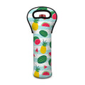 Cute Pineapple Watermelon Pattern Print Single Neoprene Wine Tote