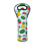 Cute Pineapple Watermelon Pattern Print Single Neoprene Wine Tote