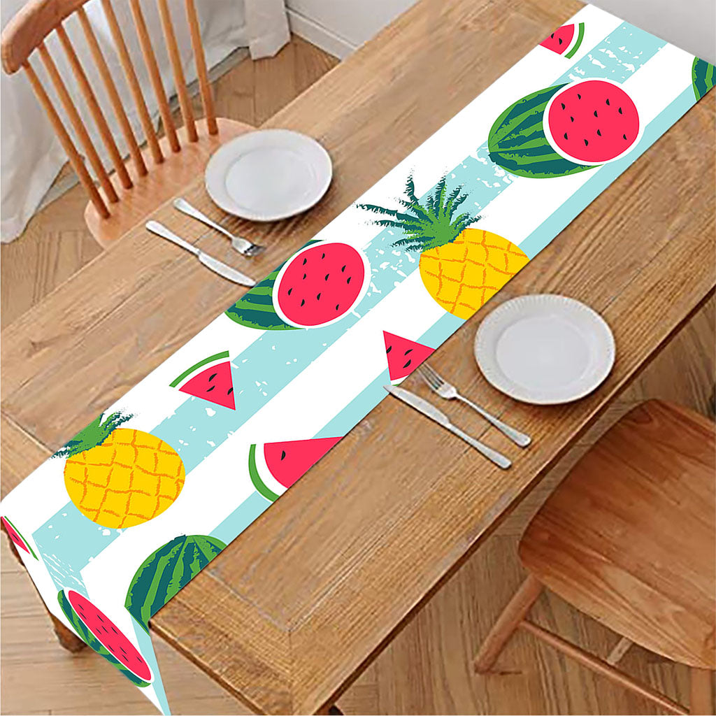 Cute Pineapple Watermelon Pattern Print Table Runner