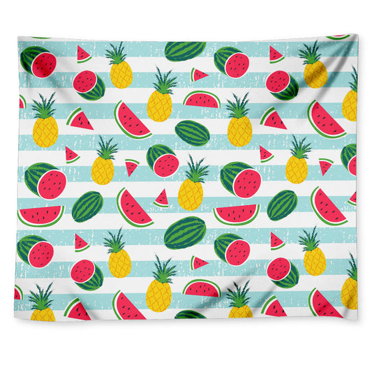 Cute Pineapple Watermelon Pattern Print Tapestry