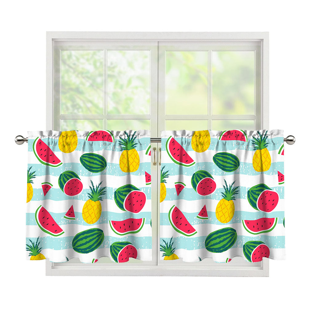 Cute Pineapple Watermelon Pattern Print Tier Curtains