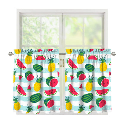 Cute Pineapple Watermelon Pattern Print Tier Curtains
