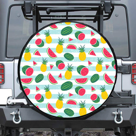 Cute Pineapple Watermelon Pattern Print Tire Cover