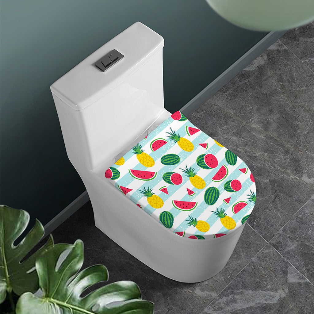 Cute Pineapple Watermelon Pattern Print Toilet Lid Cover