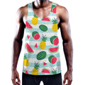 Cute Pineapple Watermelon Pattern Print Men's Workout Tank Top