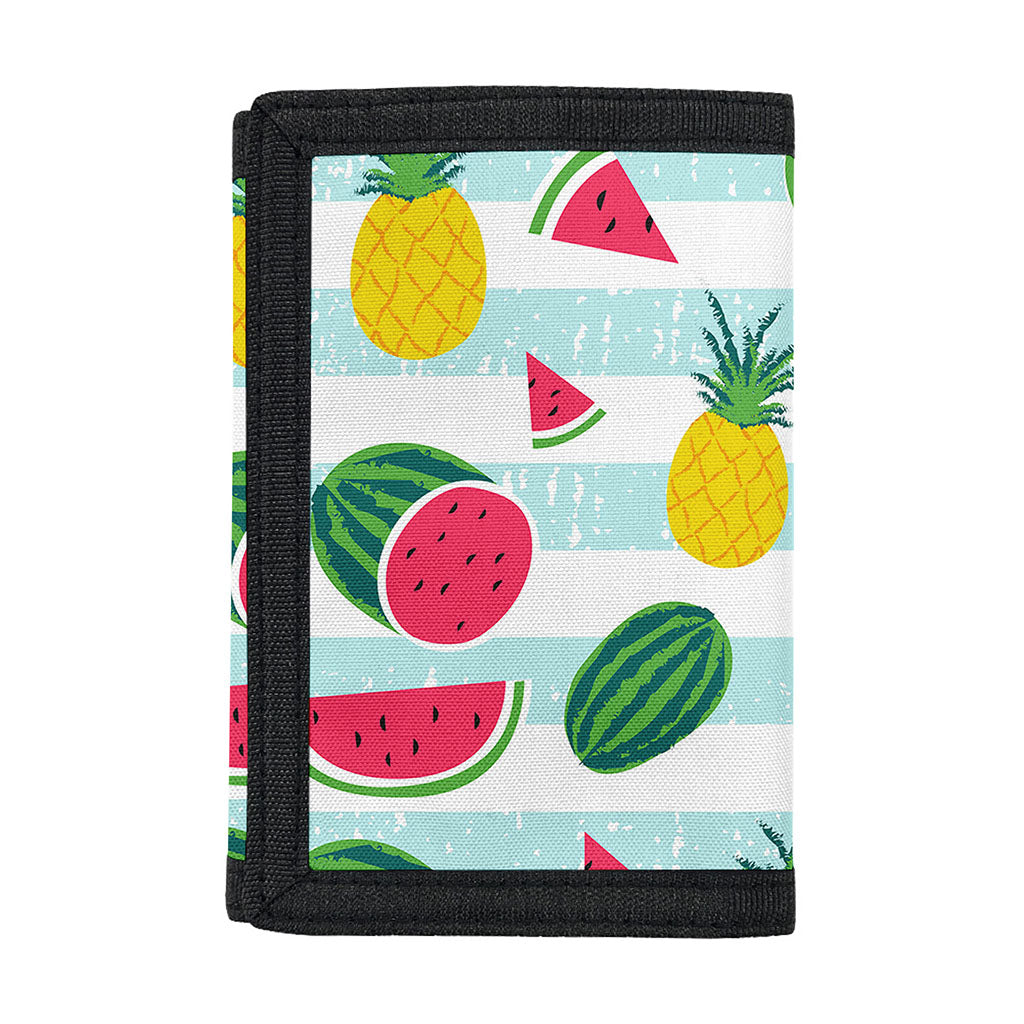 Cute Pineapple Watermelon Pattern Print Trifold Wallet