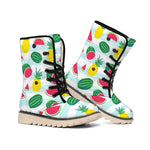 Cute Pineapple Watermelon Pattern Print Winter Boots