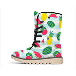 Cute Pineapple Watermelon Pattern Print Winter Boots