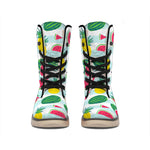 Cute Pineapple Watermelon Pattern Print Winter Boots