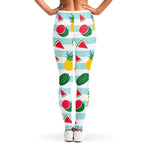 Cute Pineapple Watermelon Pattern Print Women's Leggings