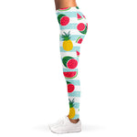 Cute Pineapple Watermelon Pattern Print Women's Leggings