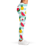 Cute Pineapple Watermelon Pattern Print Women's Leggings