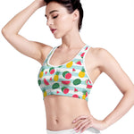 Cute Pineapple Watermelon Pattern Print Women's Sports Bra